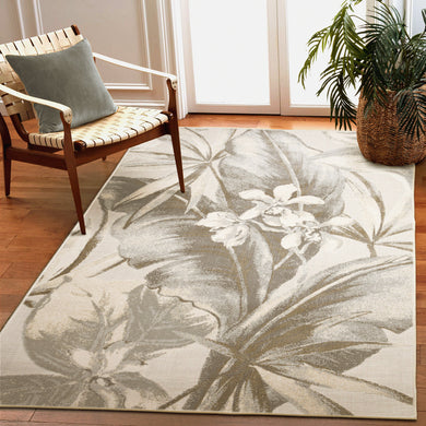 Liora Manne Canyon Tropical Leaf Indoor Outdoor Area Rug Ivory
