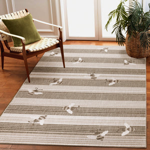 Liora Manne Malibu Sweet Bees Indoor Outdoor Area Rug Neutral