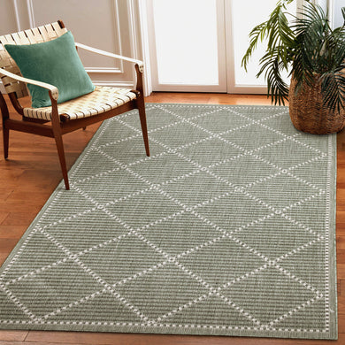 Liora Manne Malibu Checker Diamond Indoor Outdoor Area Rug Green