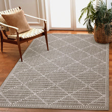 Load image into Gallery viewer, Liora Manne Malibu Checker Diamond Indoor Outdoor Area Rug Charcoal