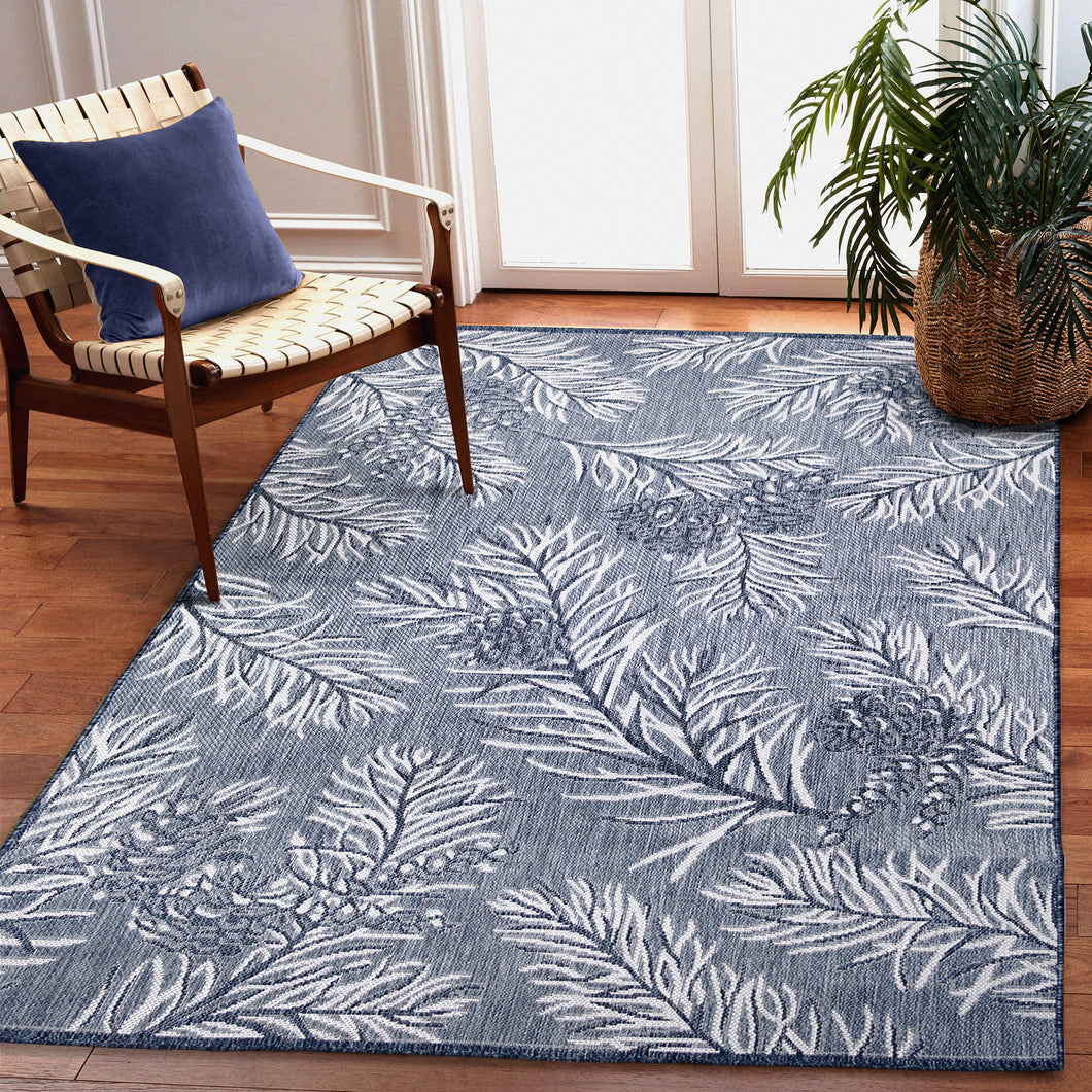 Liora Manne Malibu Pine Indoor Outdoor Area Rug Navy