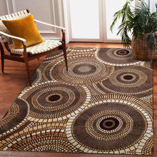 Load image into Gallery viewer, Liora Manne Marina Circles Indoor Outdoor Area Rug Brown