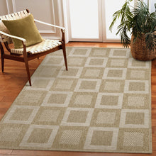 Load image into Gallery viewer, Liora Manne Orly Squares Indoor Outdoor Area Rug Natural