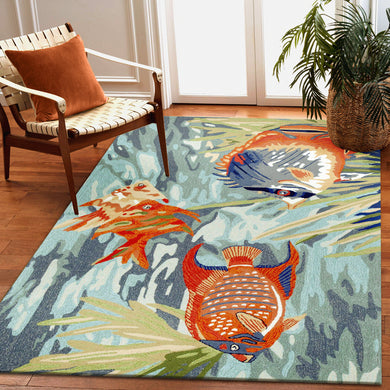 Liora Manne Ravella Tropical Fish Indoor Outdoor Area Rug Ocean