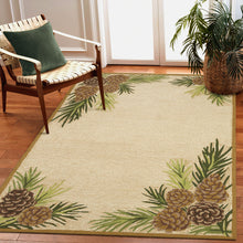 Load image into Gallery viewer, Liora Manne Ravella Forest Border Indoor Outdoor Area Rug Natural