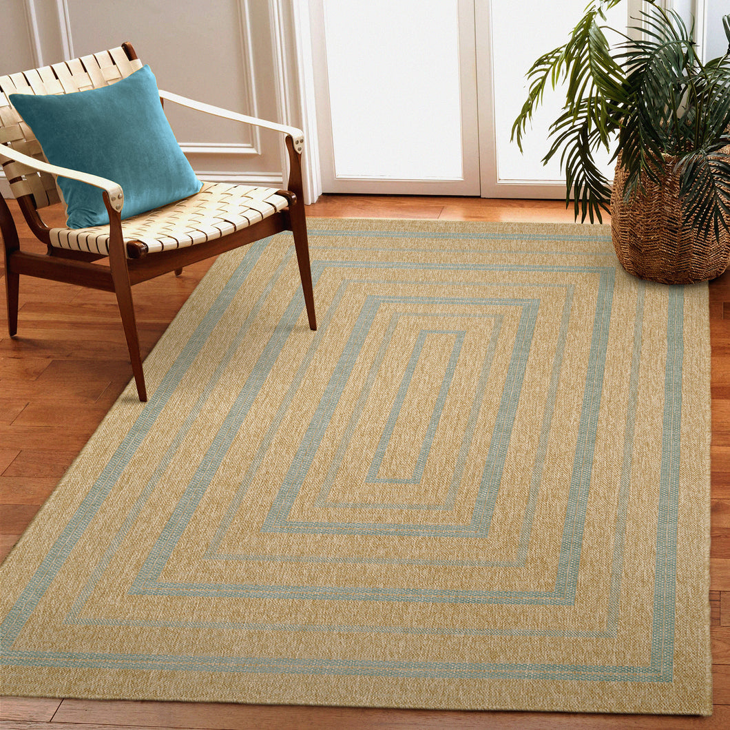 Liora Manne Sahara Multi Border Indoor Outdoor Area Rug Aruba