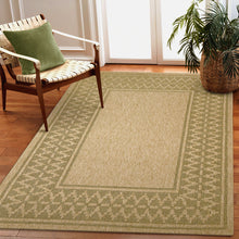 Load image into Gallery viewer, Liora Manne Sahara Diamond Border Indoor Outdoor Area Rug Green