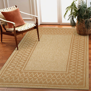 Liora Manne Sahara Diamond Border Indoor Outdoor Area Rug Terracotta