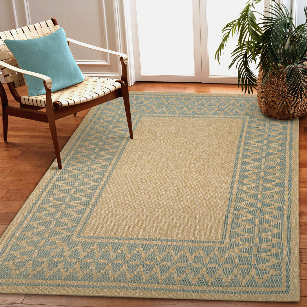 Liora Manne Sahara Diamond Border Indoor Outdoor Area Rug Aruba