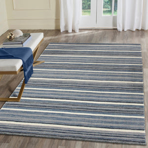 Liora Manne Aruba Faded Stripe Indoor Area Rug Denim