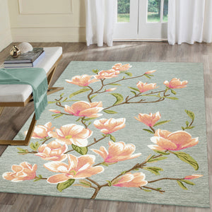 Liora Manne Capri Magnolia Indoor Outdoor Area Rug Chambray