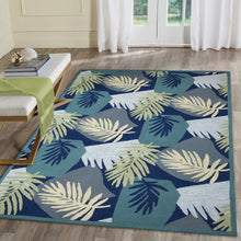 Load image into Gallery viewer, Liora Manne Capri Patchwork Palms Indoor Outdoor Area Rug Navy