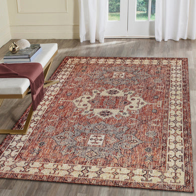 Liora Manne Carmel Kilim Indoor Outdoor Area Rug Red