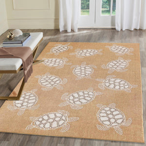 Liora Manne Carmel Seaturtles Indoor Outdoor Area Rug Sand