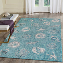 Load image into Gallery viewer, Liora Manne Carmel Shells Indoor Outdoor Area Rug Aqua