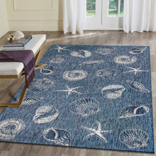 Load image into Gallery viewer, Liora Manne Carmel Shells Indoor Outdoor Area Rug Navy