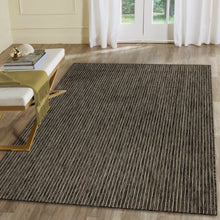 Load image into Gallery viewer, Liora Manne Carmel Texture Stripe Indoor Outdoor Area Rug Black