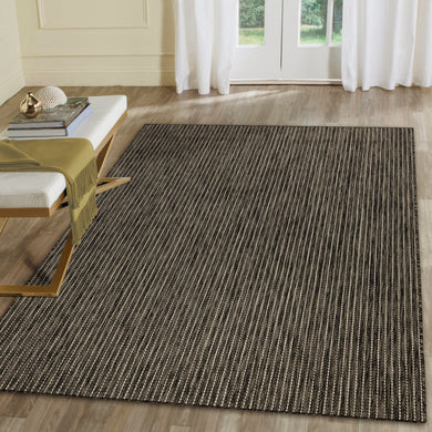 Liora Manne Carmel Texture Stripe Indoor Outdoor Area Rug Black