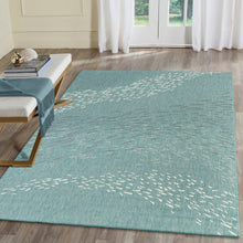 Load image into Gallery viewer, Liora Manne Carmel School Of Fish Indoor Outdoor Area Rug Aqua