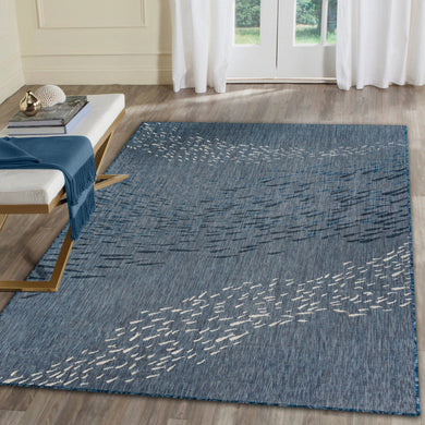 Liora Manne Carmel School Of Fish Indoor Outdoor Area Rug Navy