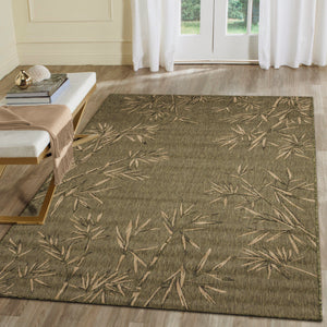 Liora Manne Carmel Bamboo Border Indoor Outdoor Area Rug Green
