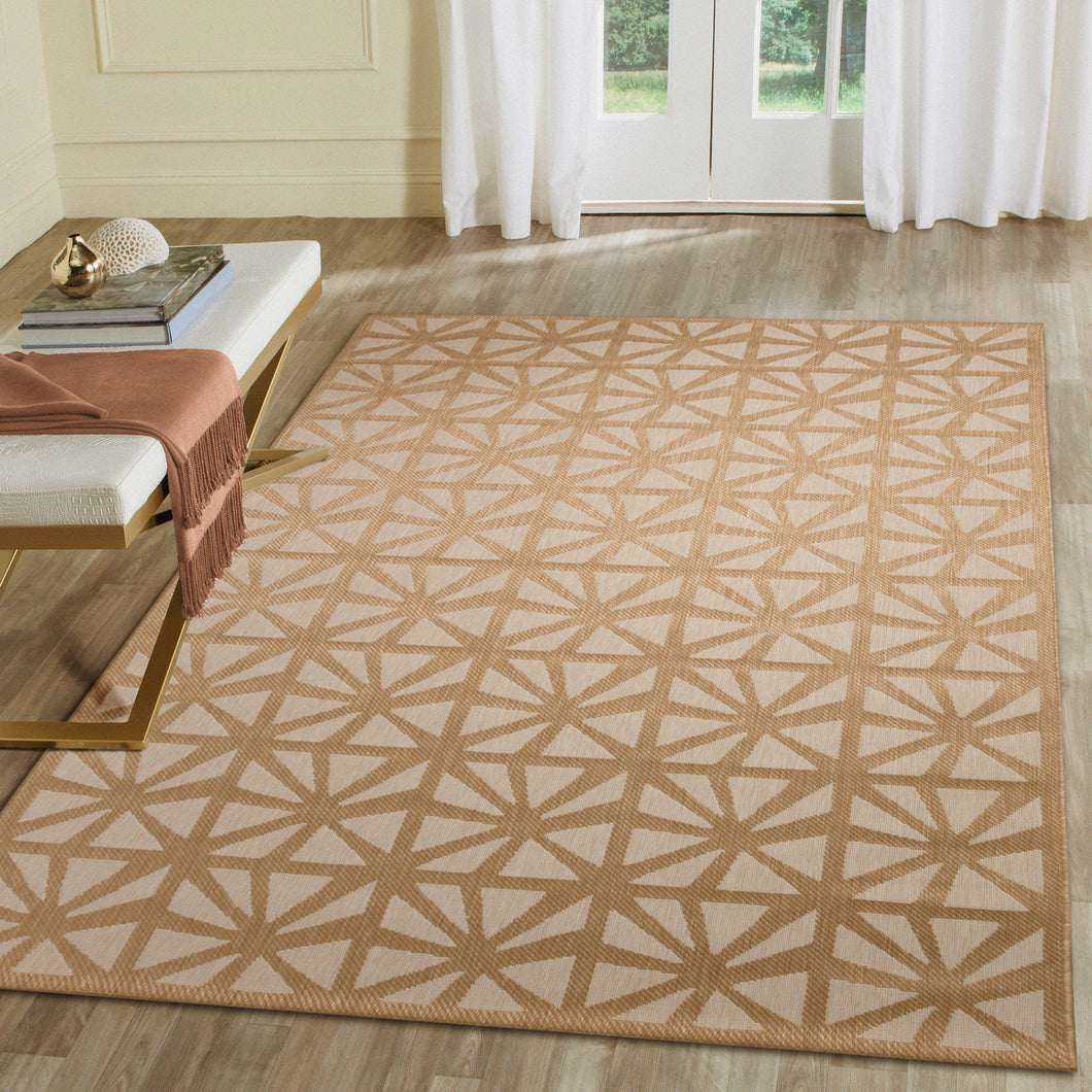 Liora Manne Carmel Tonga Tile Indoor Outdoor Area Rug Sand