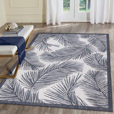 Liora Manne Malibu Palm Indoor Outdoor Area Rug Navy