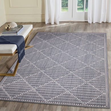 Liora Manne Malibu Checker Diamond Indoor Outdoor Area Rug Navy