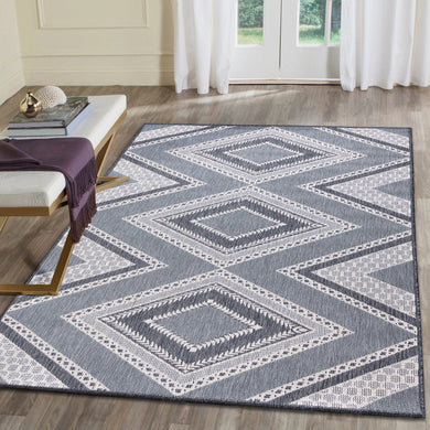 Liora Manne Malibu Diamond Trio Indoor Outdoor Area Rug Navy