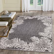 Load image into Gallery viewer, Liora Manne Malibu Pine Border Indoor Outdoor Area Rug Charcoal