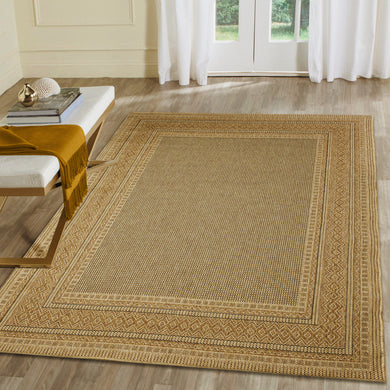 Liora Manne Monterey Diamond Border Indoor/Outdoor Rug Natural