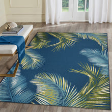 Load image into Gallery viewer, Liora Manne Marina Palm Border Indoor Outdoor Area Rug Navy