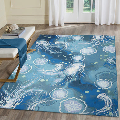 Liora Manne Marina Jelly Fish Indoor Outdoor Area Rug Bloom