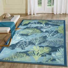 Load image into Gallery viewer, Liora Manne Marina Coral Garden Indoor Outdoor Area Rug Lapis