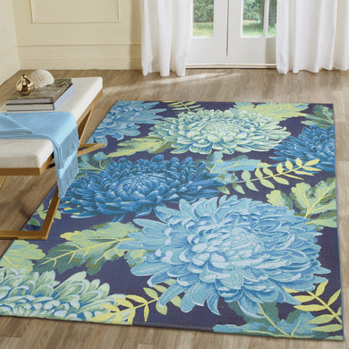 Liora Manne Marina Mum Indoor Outdoor Area Rug Blue