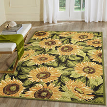 Load image into Gallery viewer, Liora Manne Marina Sunflowers Indoor Outdoor Area Rug Black