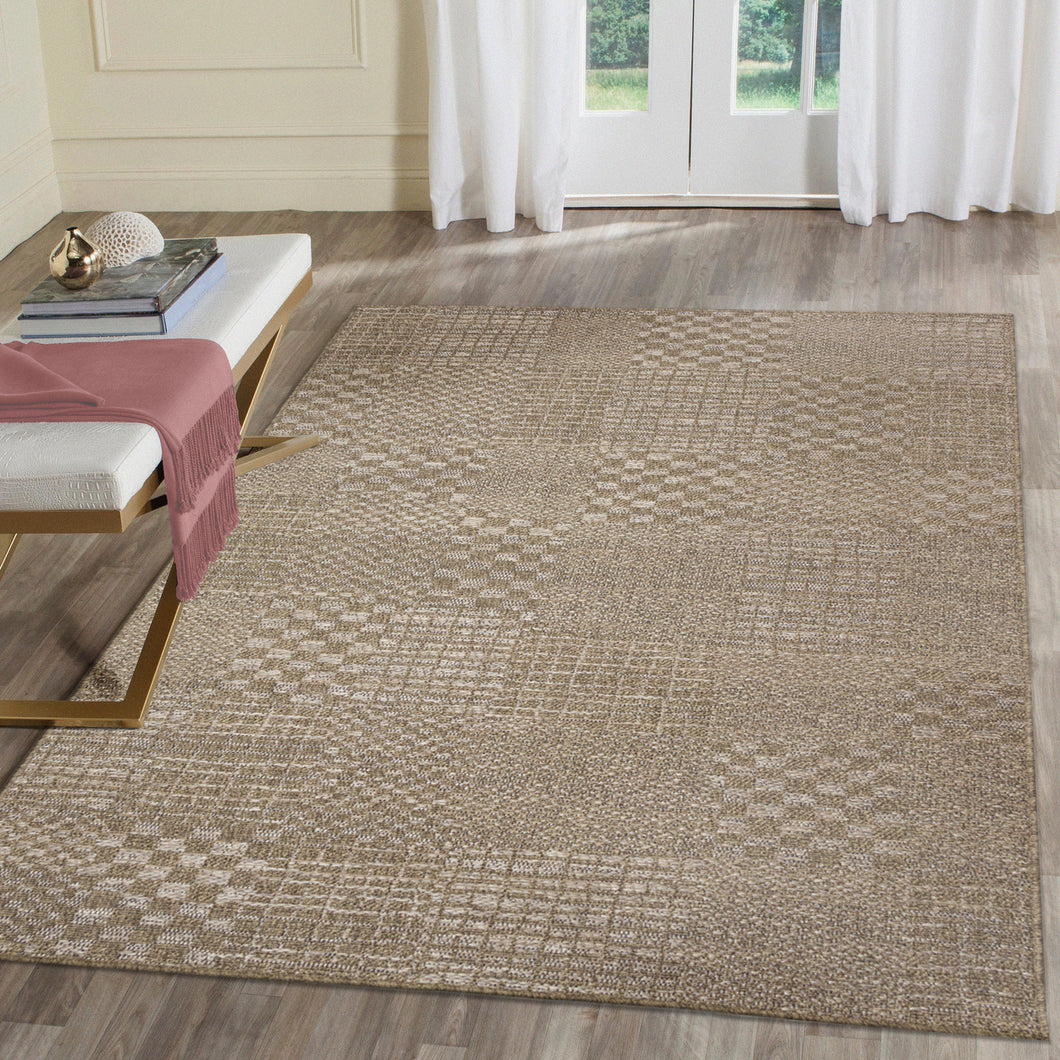 Liora Manne Orly Patchwork Indoor Outdoor Area Rug Natural