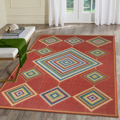 Liora Manne Patio Dream Catcher Indoor Outdoor Area Rug Red