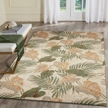 Load image into Gallery viewer, Liora Manne Ravella Tropical Leaf Indoor Outdoor Area Rug Neutral