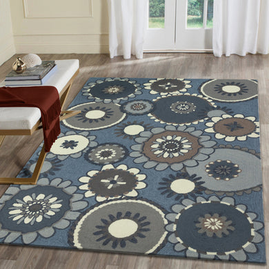 Liora Manne Ravella Florentine Indoor Outdoor Area Rug Denim