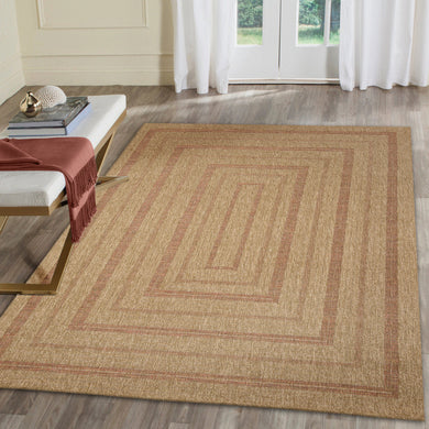 Liora Manne Sahara Multi Border Indoor Outdoor Area Rug Terracotta