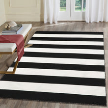 Load image into Gallery viewer, Liora Manne Sorrento Rugby Stripe Indoor Outdoor Area Rug Black