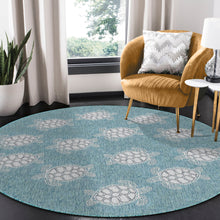 Load image into Gallery viewer, Liora Manne Carmel Seaturtles Indoor Outdoor Area Rug Aqua