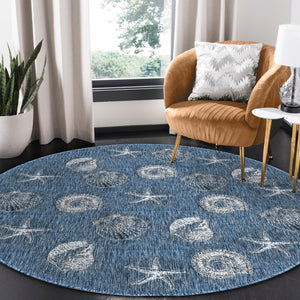 Liora Manne Carmel Shells Indoor Outdoor Area Rug Navy