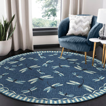 Load image into Gallery viewer, Liora Manne Carmel Dragonfly Indoor Outdoor Area Rug Navy