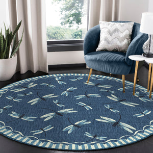 Liora Manne Carmel Dragonfly Indoor Outdoor Area Rug Navy