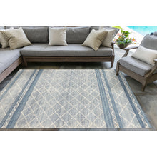 Load image into Gallery viewer, Liora Manne Artista Diamond Stripe Indoor Outdoor Area Rug Denim