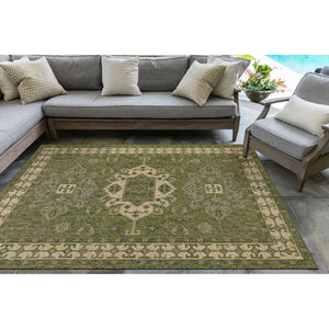 Liora Manne Carmel Kilim Indoor Outdoor Area Rug Green
