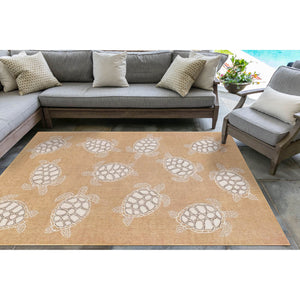 Liora Manne Carmel Seaturtles Indoor Outdoor Area Rug Sand