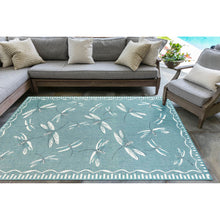 Load image into Gallery viewer, Liora Manne Carmel Dragonfly Indoor Outdoor Area Rug Aqua